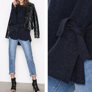 Madewell | Navy Tie Cuff Pullover Sweater Super Soft Style# G9614 Size Small